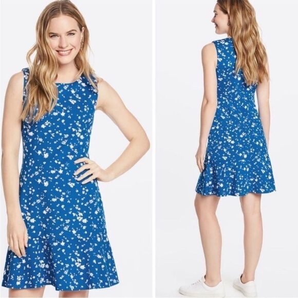 Draper James Ponte Sheath Dress Blue Floral NWT Sz 1X - Picture 1 of 8